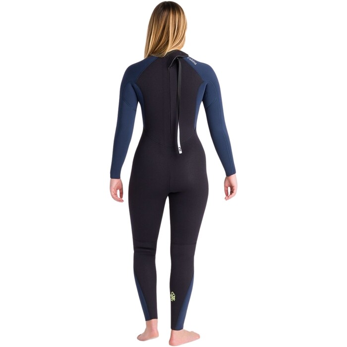 2024 C-Skins Womens NuWave Surflite 5/4/3mm Back Zip Wetsuit C-NSL54WBZ - Black / Bluestone / Cool Green